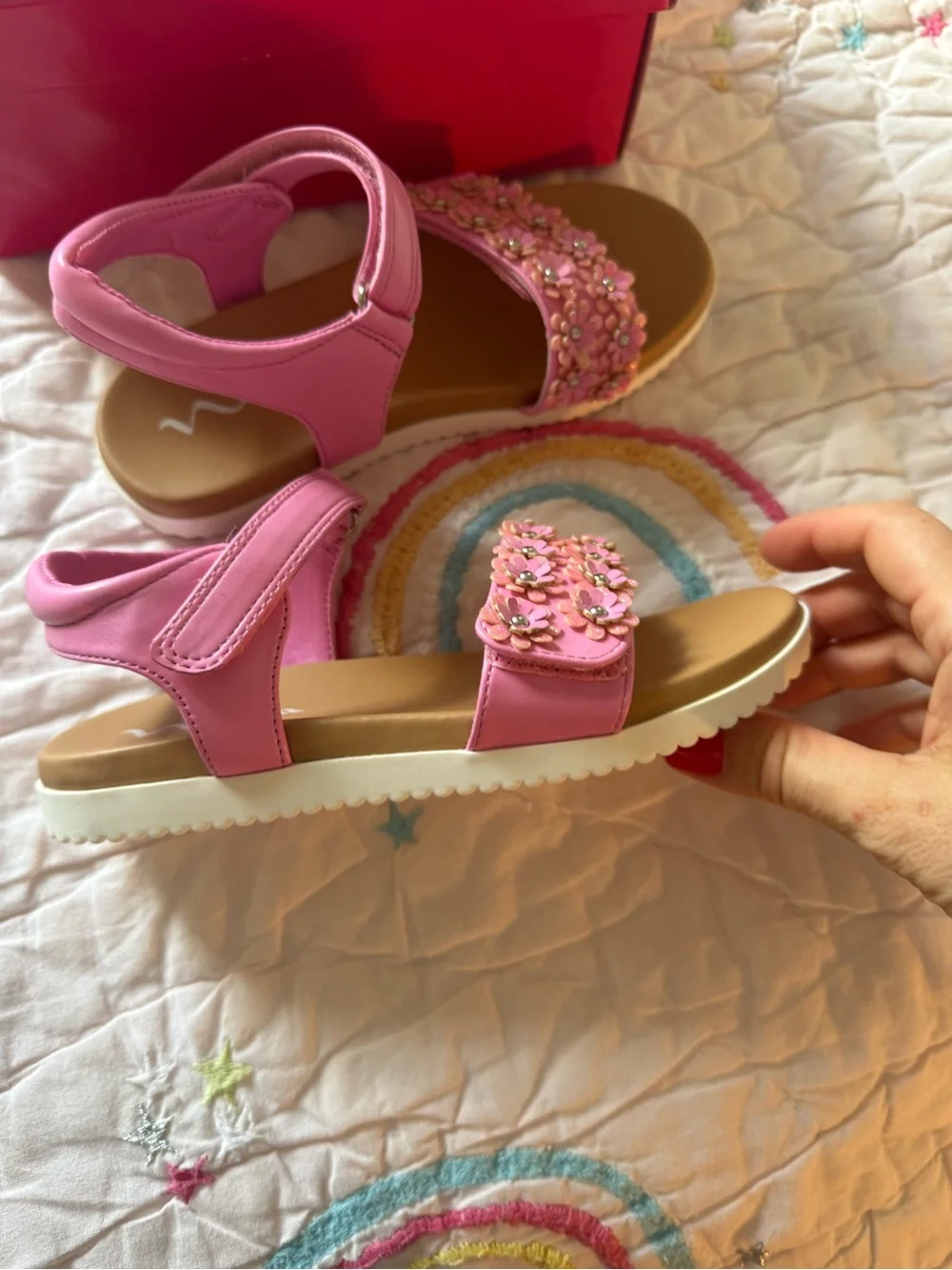 NWT Nina Pink Floral Strap Girls' Sandals size 12